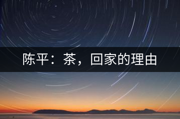 陳平：茶，回家的理由