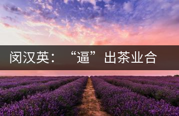 閔漢英：“逼”出茶業(yè)合作社，帶領(lǐng)村民走上致富路