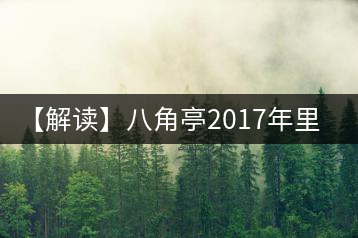 【解讀】八角亭2017年里程碑（生）