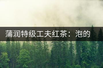 蒲潤特級工夫紅茶：泡的方便，喝的舒適