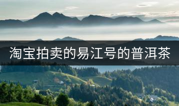 淘寶拍賣的易江號的普洱茶怎么樣？