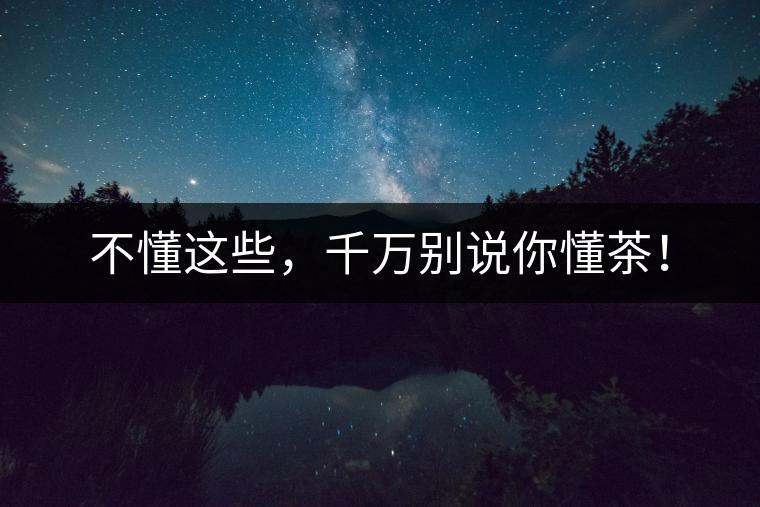 不懂這些，千萬別說你懂茶！