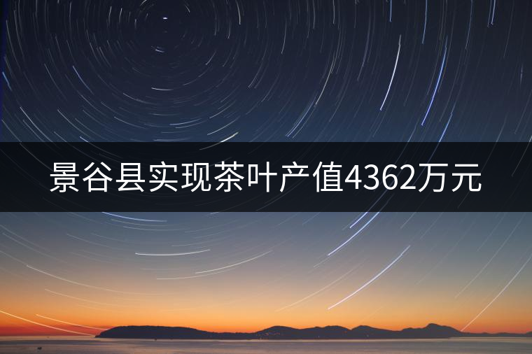 景谷縣實現(xiàn)茶葉產(chǎn)值4362萬元