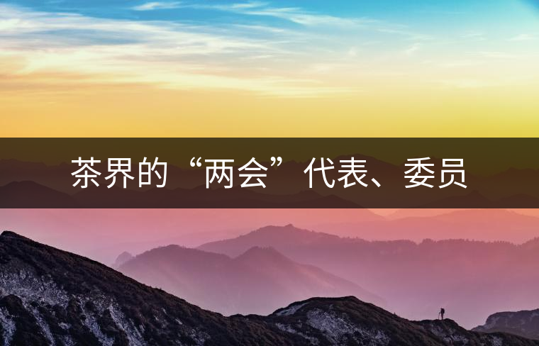 茶界的“兩會”代表、委員