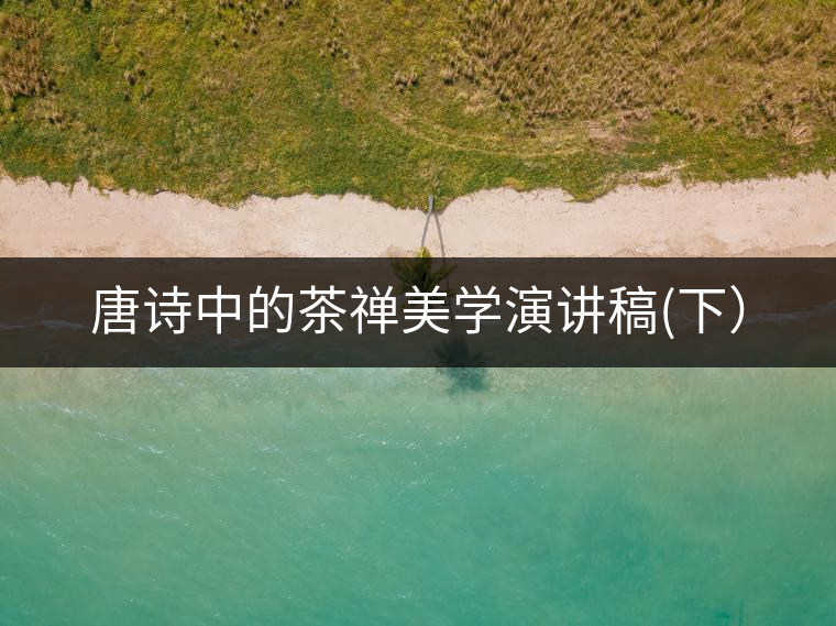 唐詩中的茶禪美學演講稿(下）