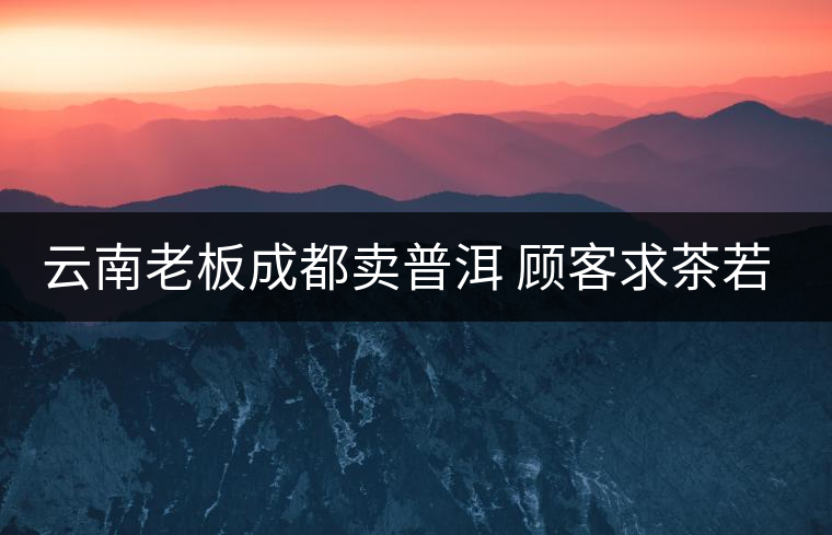 云南老板成都賣普洱 顧客求茶若渴寶石相贈 云南老板成都賣普洱 顧客求茶若渴寶石相贈