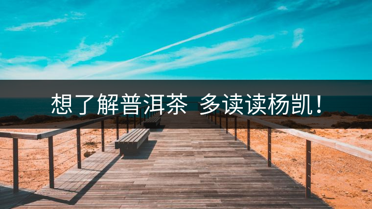 想了解普洱茶  多讀讀楊凱！