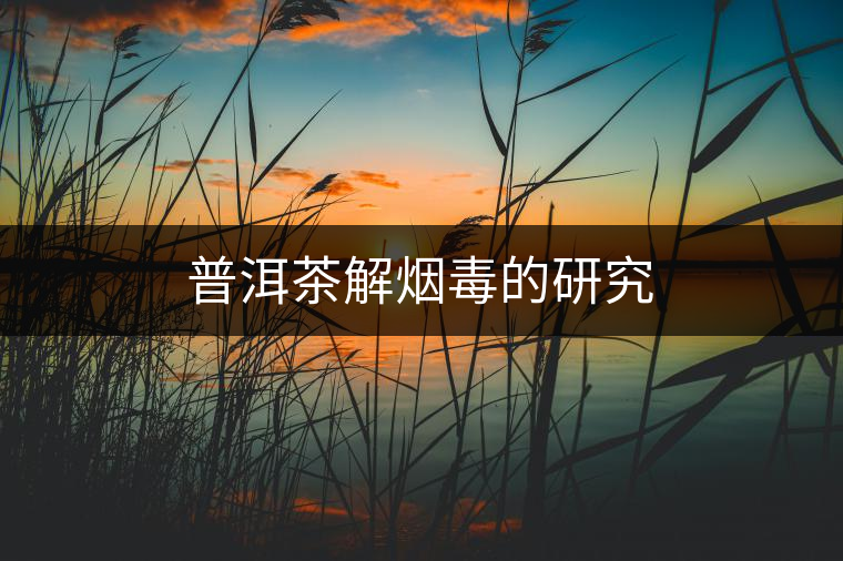 普洱茶解煙毒的研究