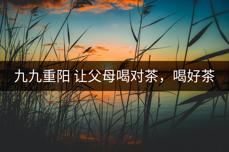 九九重陽 讓父母喝對茶，喝好茶