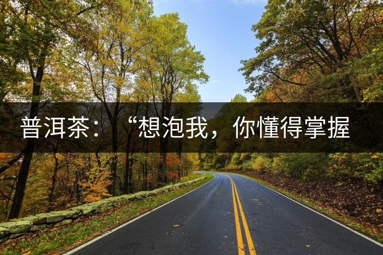 普洱茶：“想泡我，你懂得掌握‘火候’嗎？”