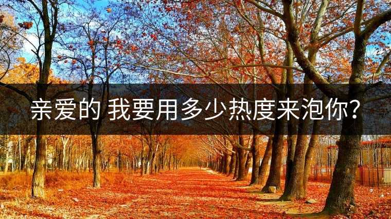 親愛的 我要用多少熱度來泡你？