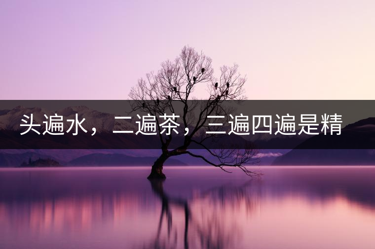 頭遍水，二遍茶，三遍四遍是精華