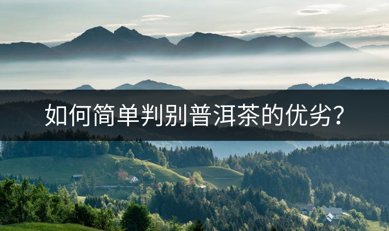 如何簡單判別普洱茶的優(yōu)劣？
