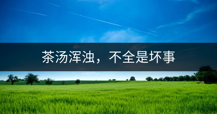 茶湯渾濁，不全是壞事