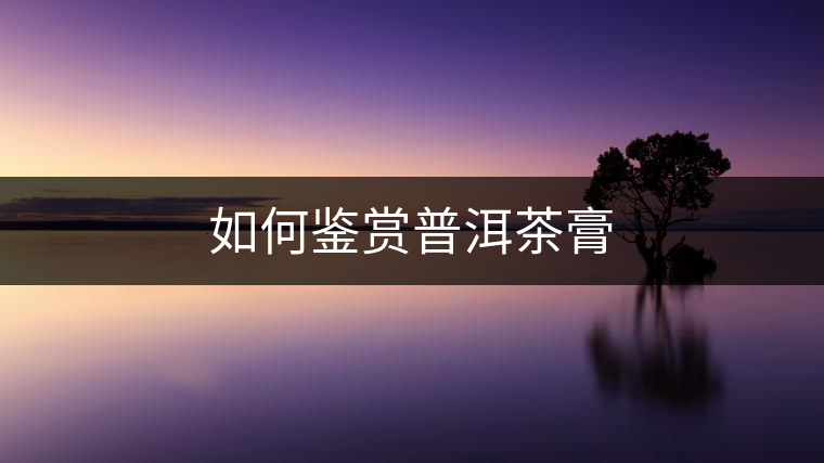 如何鑒賞普洱茶膏