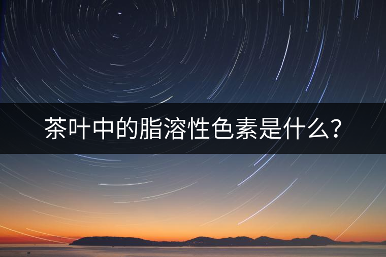 茶葉中的脂溶性色素是什么？