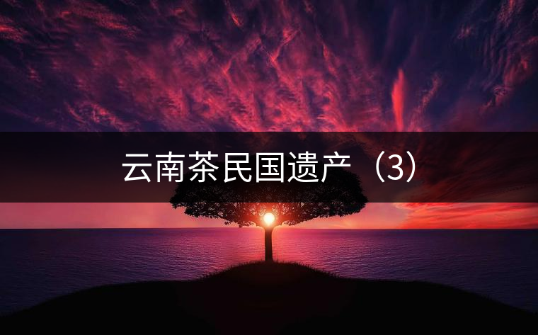 云南茶民國遺產(3) 云南茶民國遺產(3)