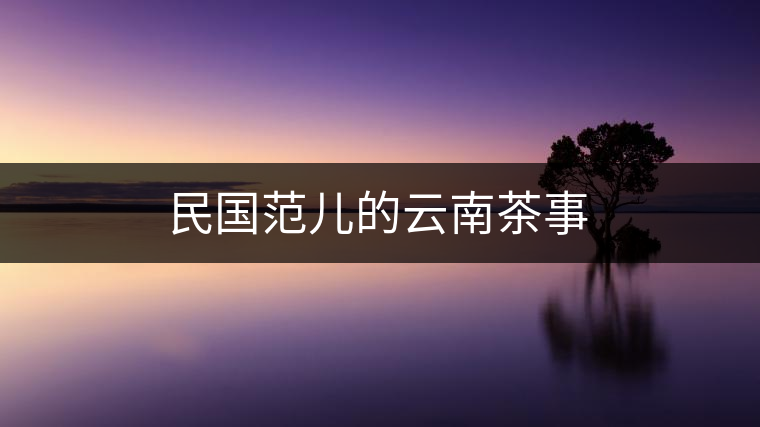 民國范兒的云南茶事 民國范兒的云南茶事