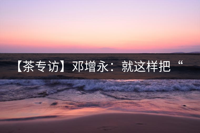 【茶專訪】鄧增永：就這樣把“小產(chǎn)區(qū)”模式踐行起來(lái)了！