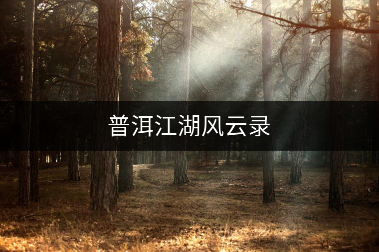 普洱江湖風(fēng)云錄 普洱江湖風(fēng)云錄