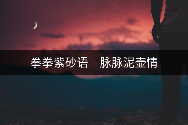 拳拳紫砂語(yǔ) 脈脈泥壺情 拳拳紫砂語(yǔ) 脈脈泥壺情