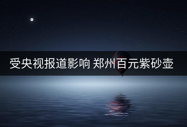 受央視報(bào)道影響 鄭州百元紫砂壺銷售遇冷