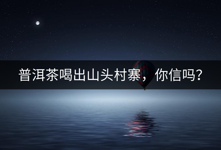 普洱茶喝出山頭村寨，你信嗎？