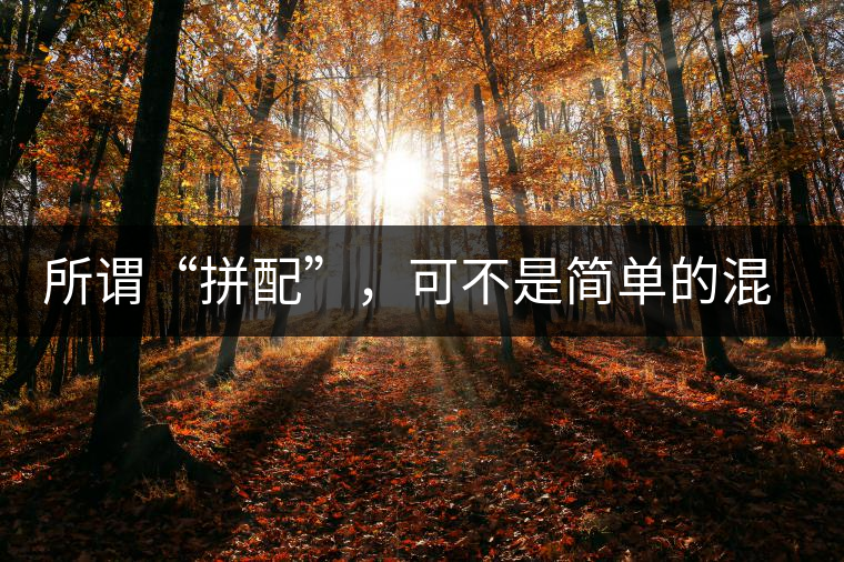 所謂“拼配”，可不是簡(jiǎn)單的混搭
