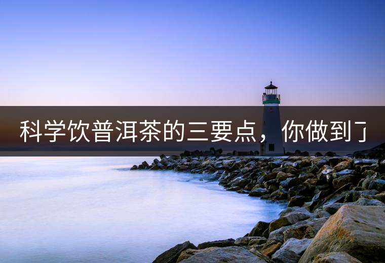 科學(xué)飲普洱茶的三要點，你做到了嗎？
