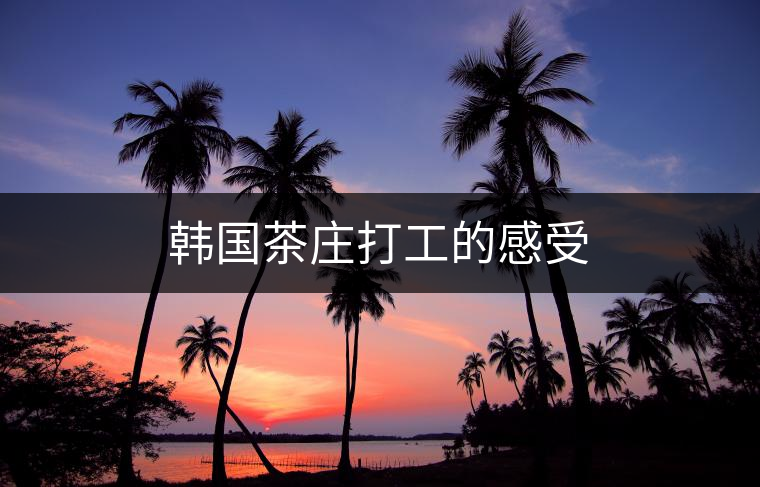 韓國(guó)茶莊打工的感受