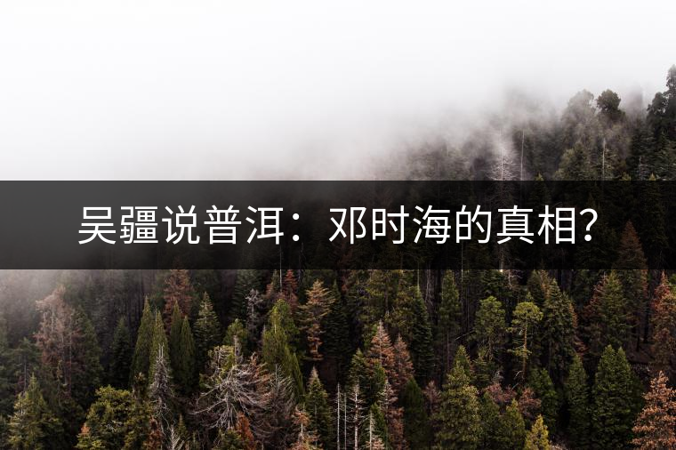 吳疆說普洱：鄧時海的真相？
