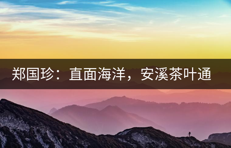 鄭國珍：直面海洋，安溪茶葉通往一個非常值得期許的未來