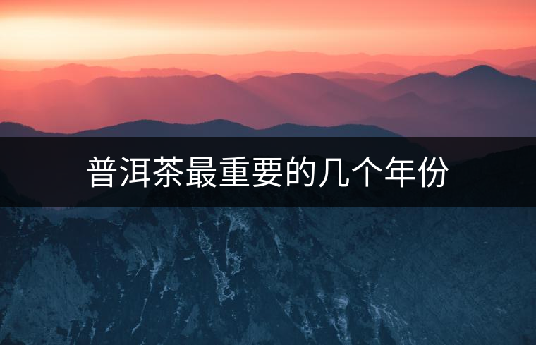 普洱茶最重要的幾個年份