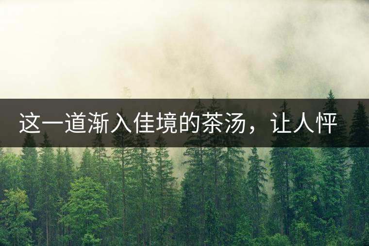 這一道漸入佳境的茶湯，讓人怦然心動(dòng)