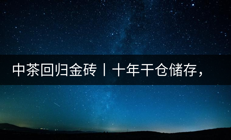 中茶回歸金磚丨十年干倉儲存，只為你回眸一笑