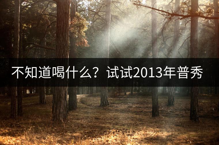 不知道喝什么？試試2013年普秀品味板山吧！