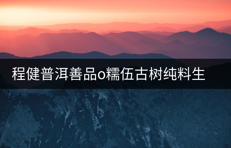 程健普洱善品o糯伍古樹純料生茶開湯品鑒 程健普洱善品o糯伍古樹純料生茶開湯品鑒