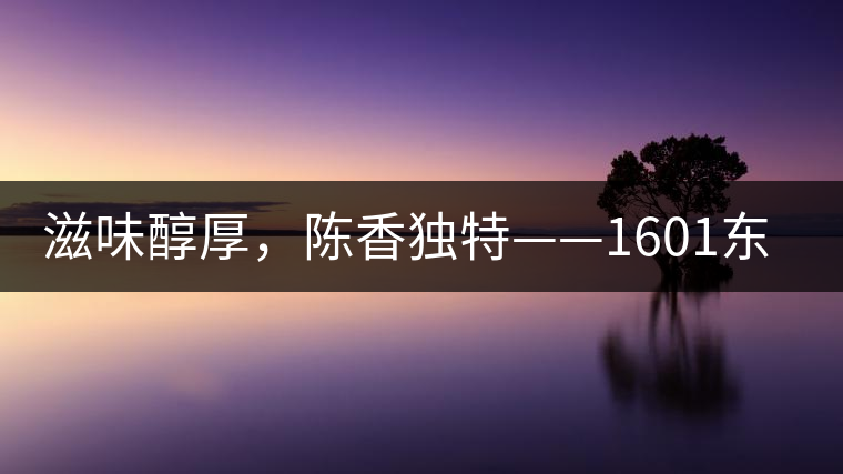 滋味醇厚，陳香獨(dú)特——1601東方美韻品鑒