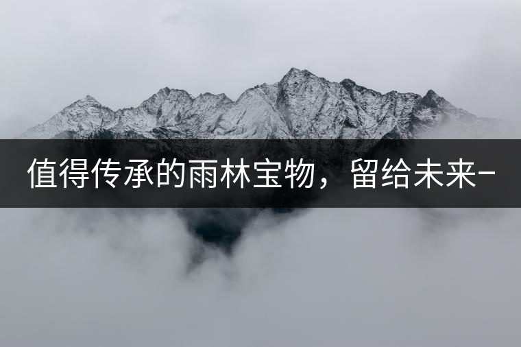 值得傳承的雨林寶物，留給未來一點“回甘”！