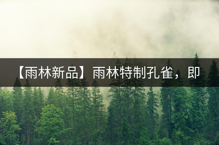 【雨林新品】雨林特制孔雀，即將妙態(tài)綻放