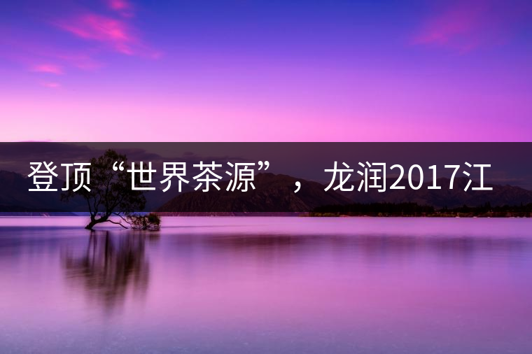 登頂“世界茶源”，龍潤2017江城茶上市啦！