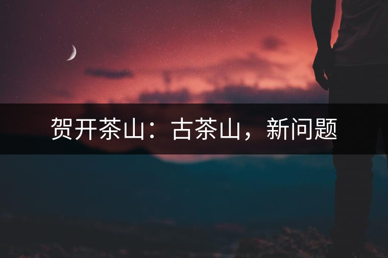 賀開茶山：古茶山，新問題