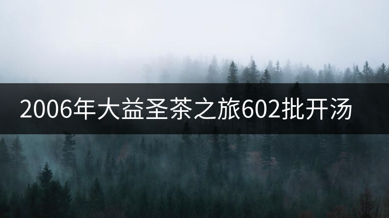 2006年大益圣茶之旅602批開(kāi)湯賞析