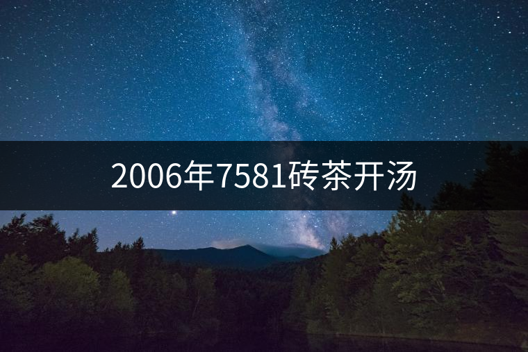 2006年7581磚茶開湯 2006年7581磚茶開湯