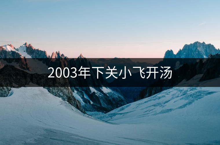 2003年下關(guān)小飛開湯 2003年下關(guān)小飛開湯