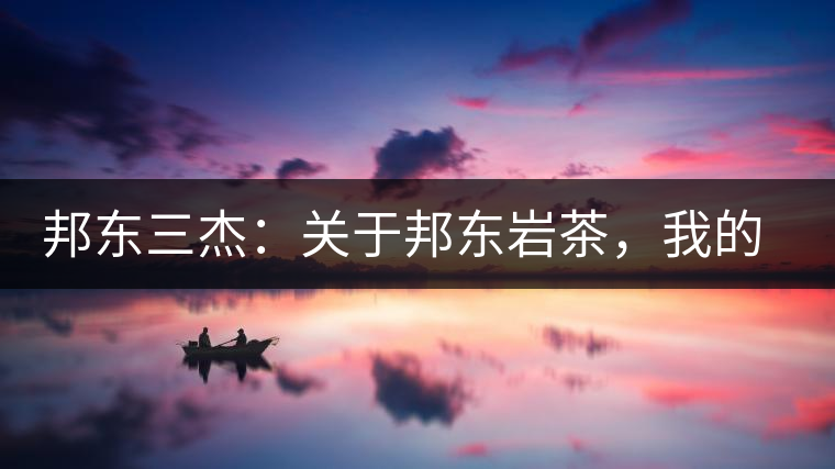 邦東三杰：關(guān)于邦東巖茶，我的一點(diǎn)點(diǎn)想法