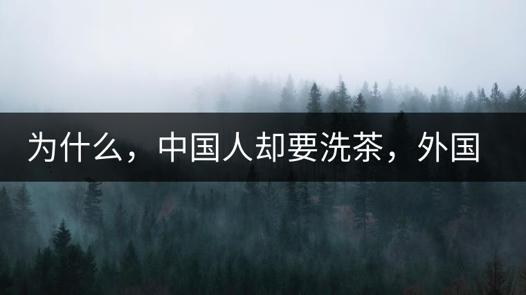 為什么，中國人卻要洗茶，外國人怎么不洗？