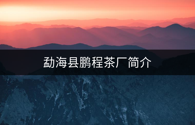 勐??h鵬程茶廠簡介 勐??h鵬程茶廠簡介