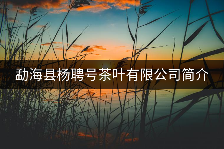 勐海縣楊聘號茶葉有限公司簡介 勐海縣楊聘號茶葉有限公司簡介