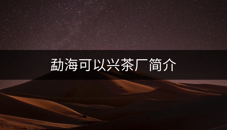 勐?？梢耘d茶廠簡介